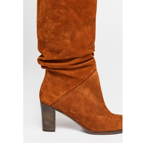 Free People Ruched Leather Tall Boot FP Collection - Picture 3 of 4